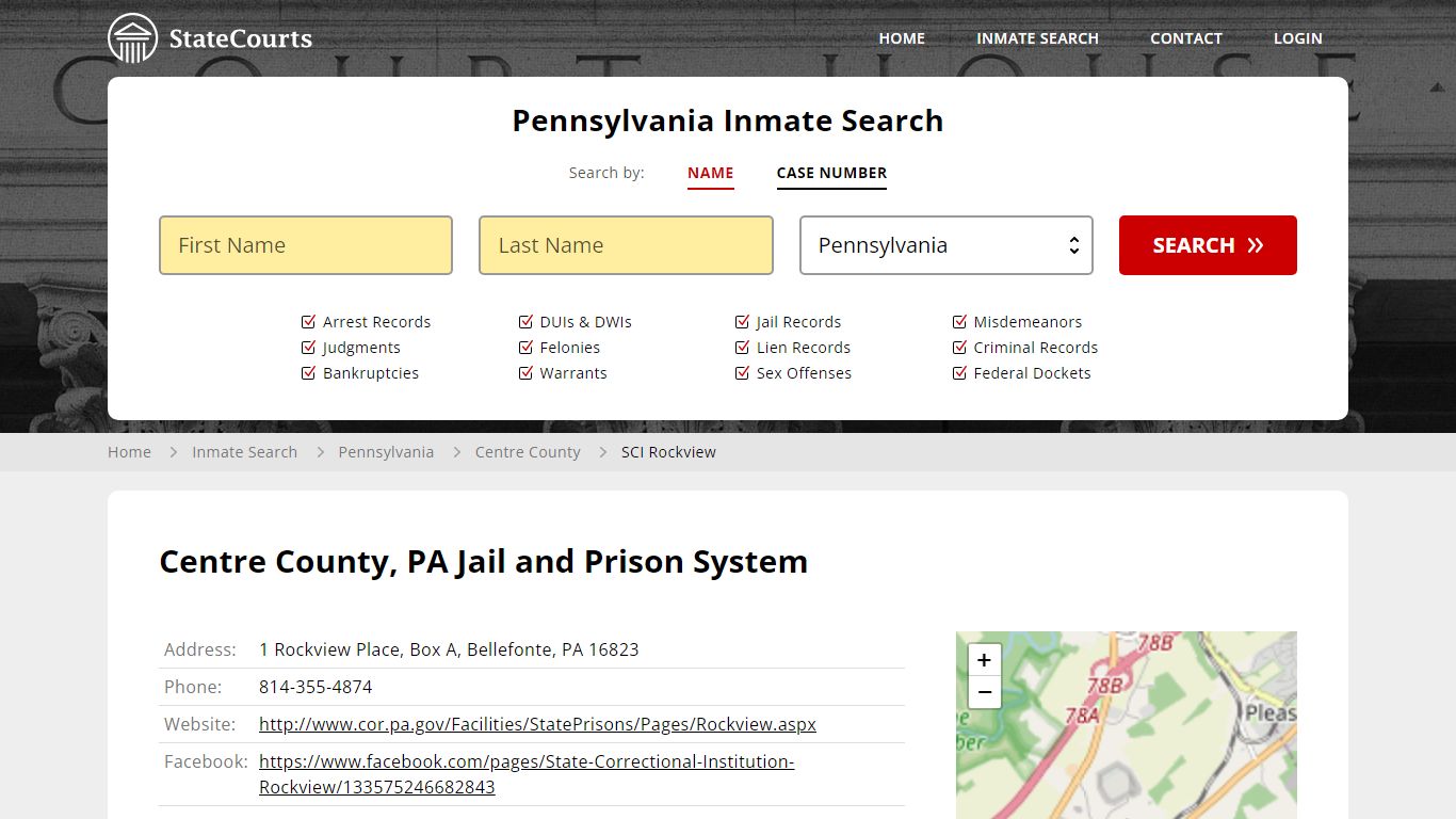 SCI Rockview Inmate Records Search, Pennsylvania - StateCourts